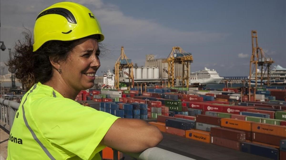 Maica Cerezo, estibadora del Port de Barcelona