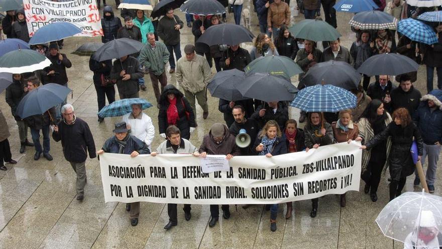 Manitestación por la defensa de la sanidad rural el pasado jueves en Villalpando