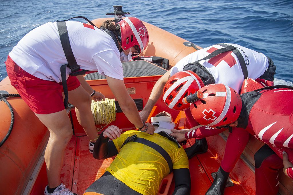 Simulacro rescate Salvamento Marítimo y cruz roja