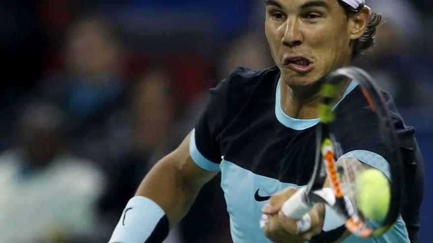 Nadal, durante su partido ante Karlovic. // Aly Song