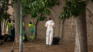 Así ha quedado uno de los asentamientos de Montjuïc tras el desalojo