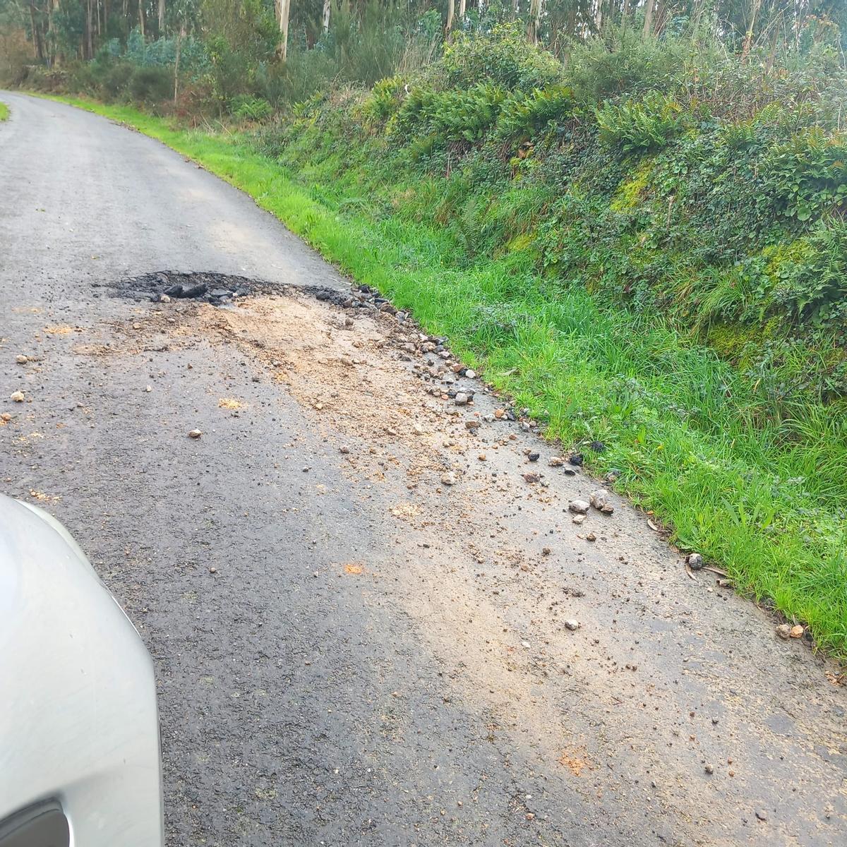 Un das fochancas da estrada de Agranzón a Senande.