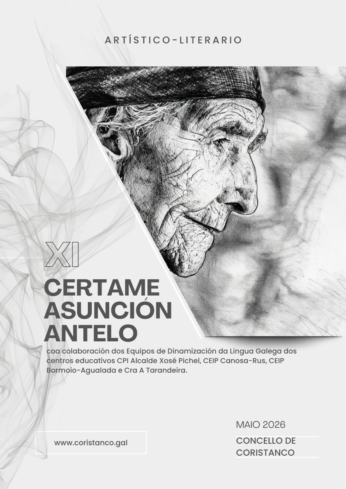 Cartel promocional do Certame Literario Asunción Antelo.