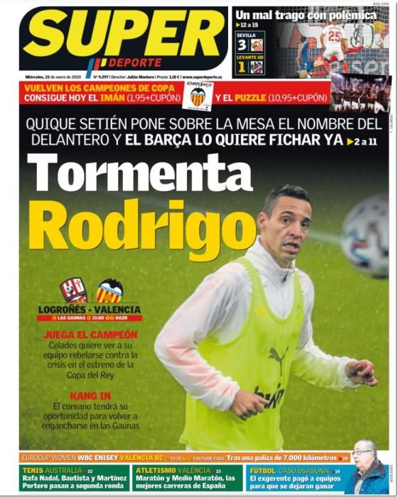 Portada SUPERDEPORTE miércoles 22 enero 2020