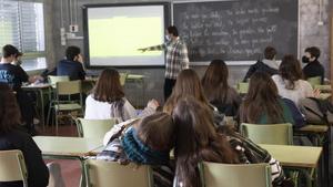 Aula de bachillerato en un instituto barcelonés.