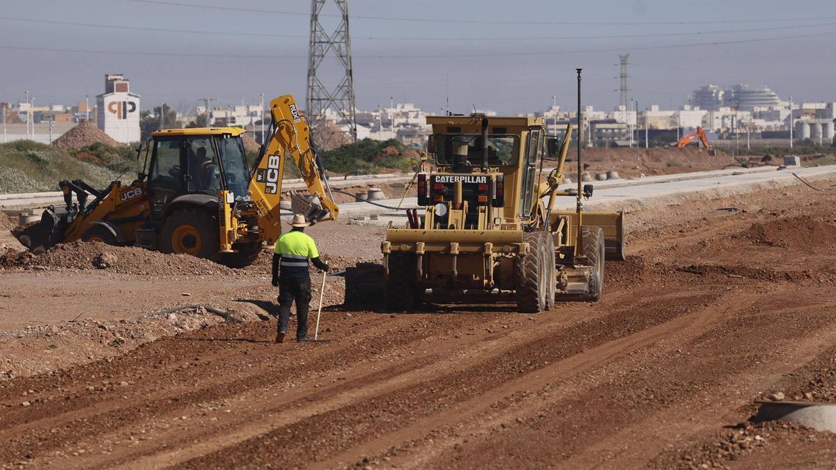 Obras de urbanización en Parc Sagunt II.