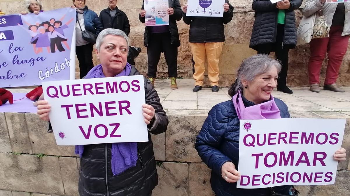 Protestas en Córdoba el pasado 3 marzo del movimiento Revuelta de Mujeres en la Iglesia.