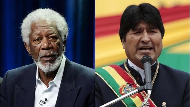 Morgan Freeman y Evo Morales.