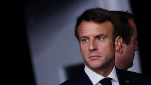 El presidente francés, Emmanuel Macron, en la cumbre de la OTAN. 