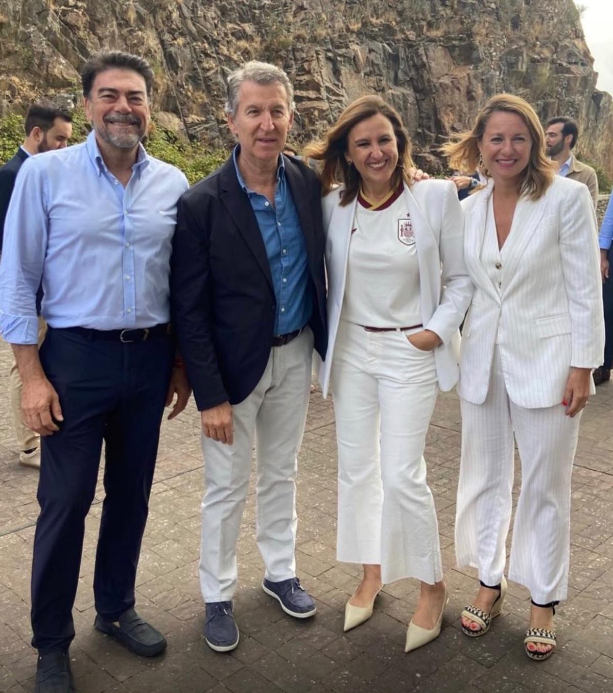 Barcala, junto a Feijóo y los candidatos a la alcaldía de Valencia y Castellón en las municipales de 2027.