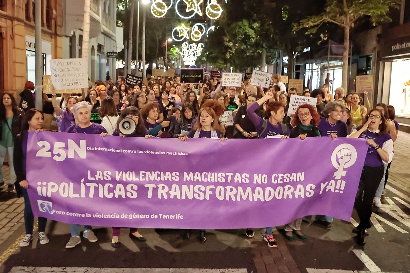 Manifestación por la eliminación de la violencia machista en Santa Cruz