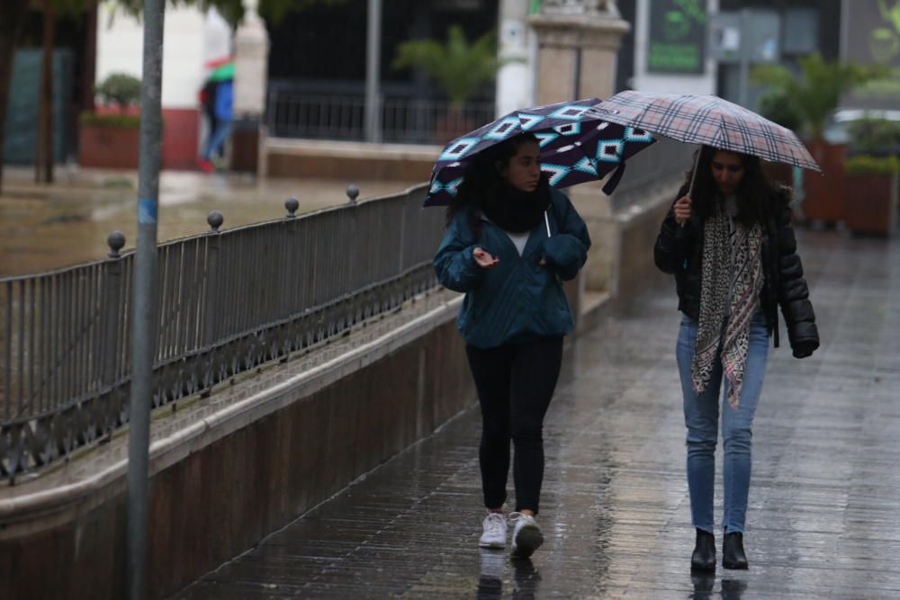 Febrero se despide con lluvia en Málaga
