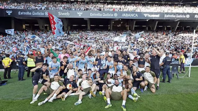 La celebración del ascenso del Celta Fortuna a Segunda División, en imágenes