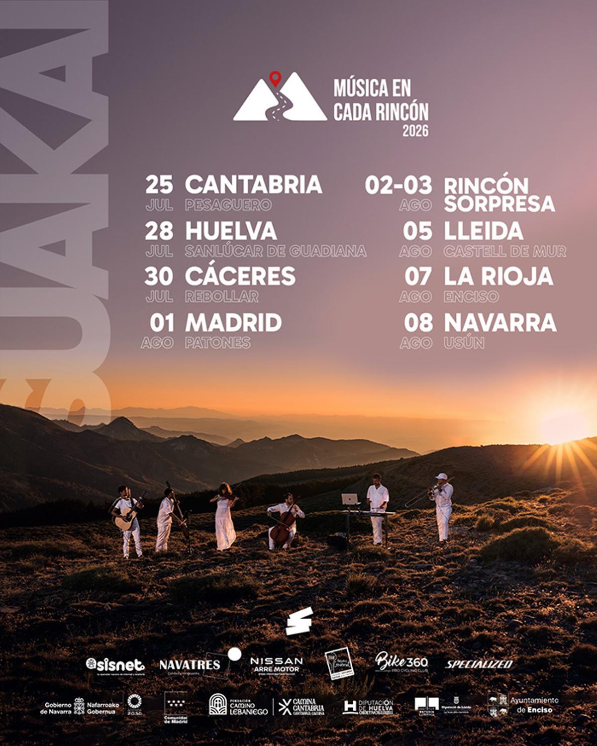 Paradas de la gira.