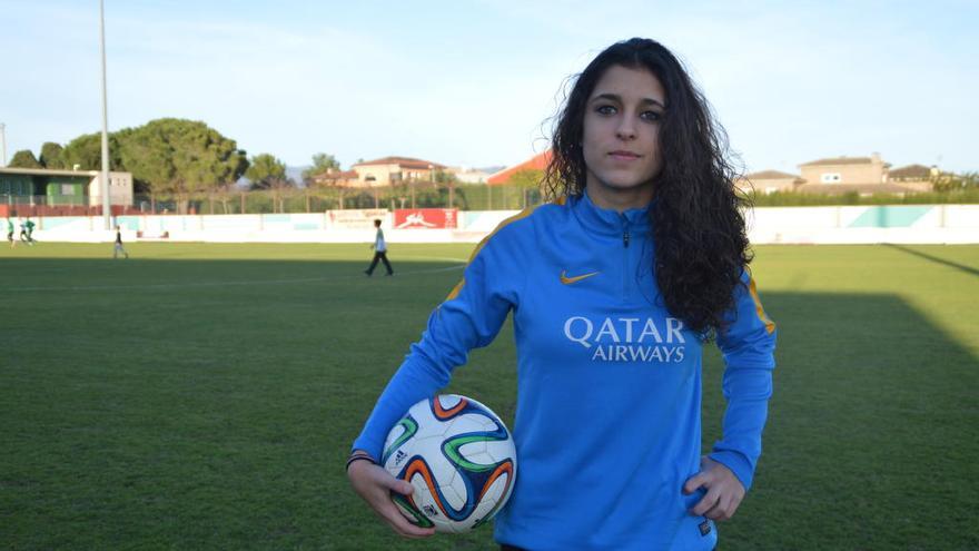 Helena Barco, amb el primer equip del Barça