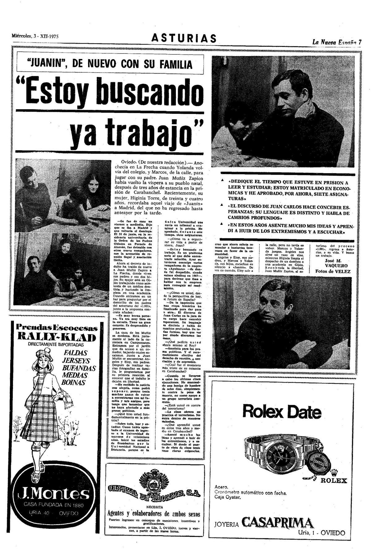 Reproducción de la entrevista a Juan Muñiz Zapico en LA NUEVA ESPAÑA.