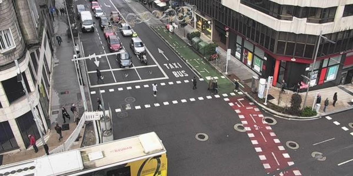 Cruce de las calles Gran Vía y Venezuela.
