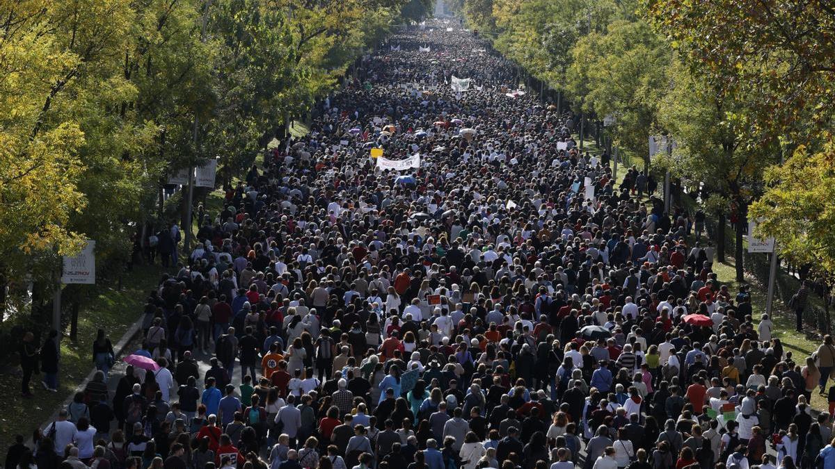 Manifestación en Madrid en defensa de la sanidad pública.