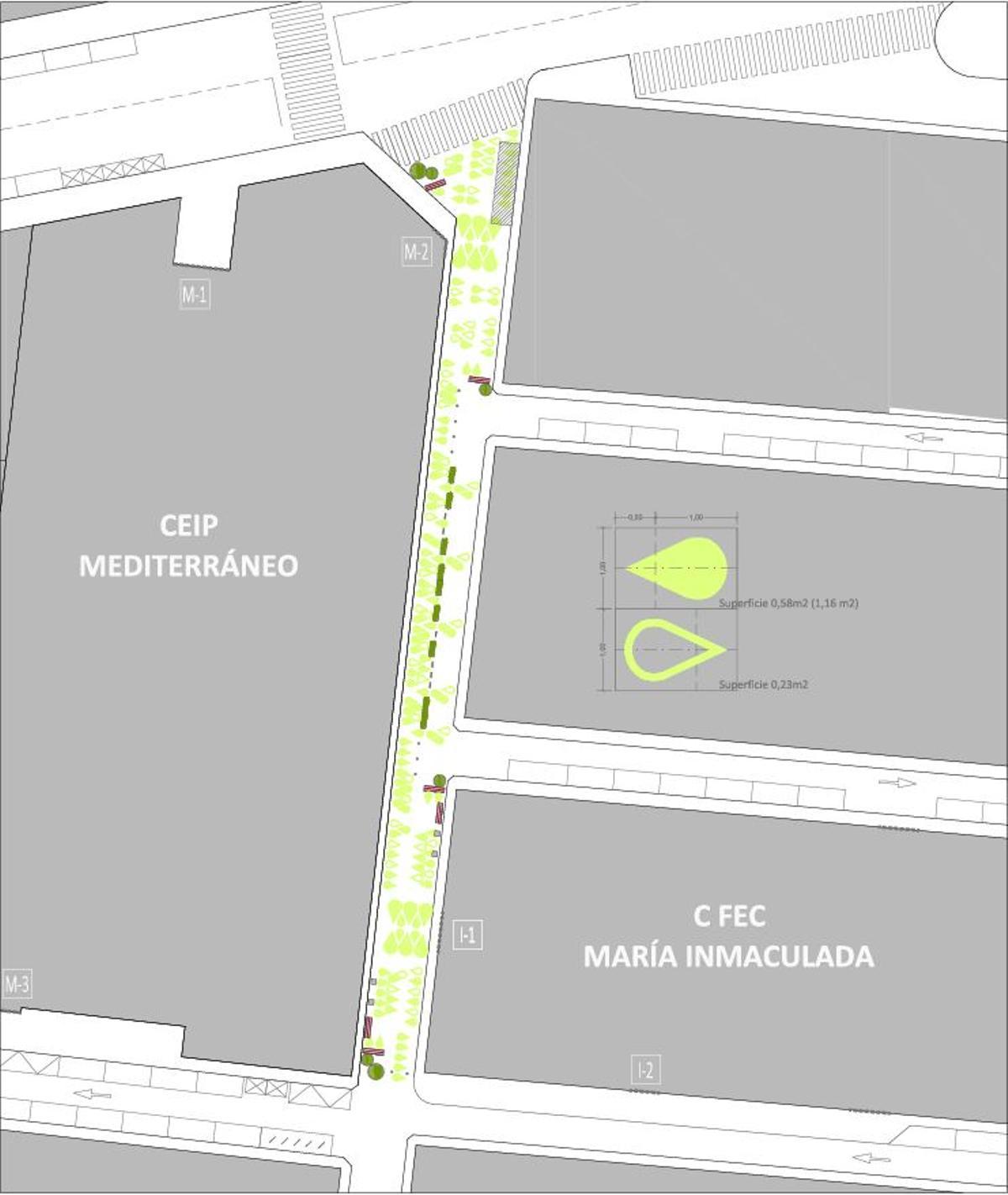 Recreación de los elementos con los que contará la calle Virgen de los Dolores del Port de Sagunt.