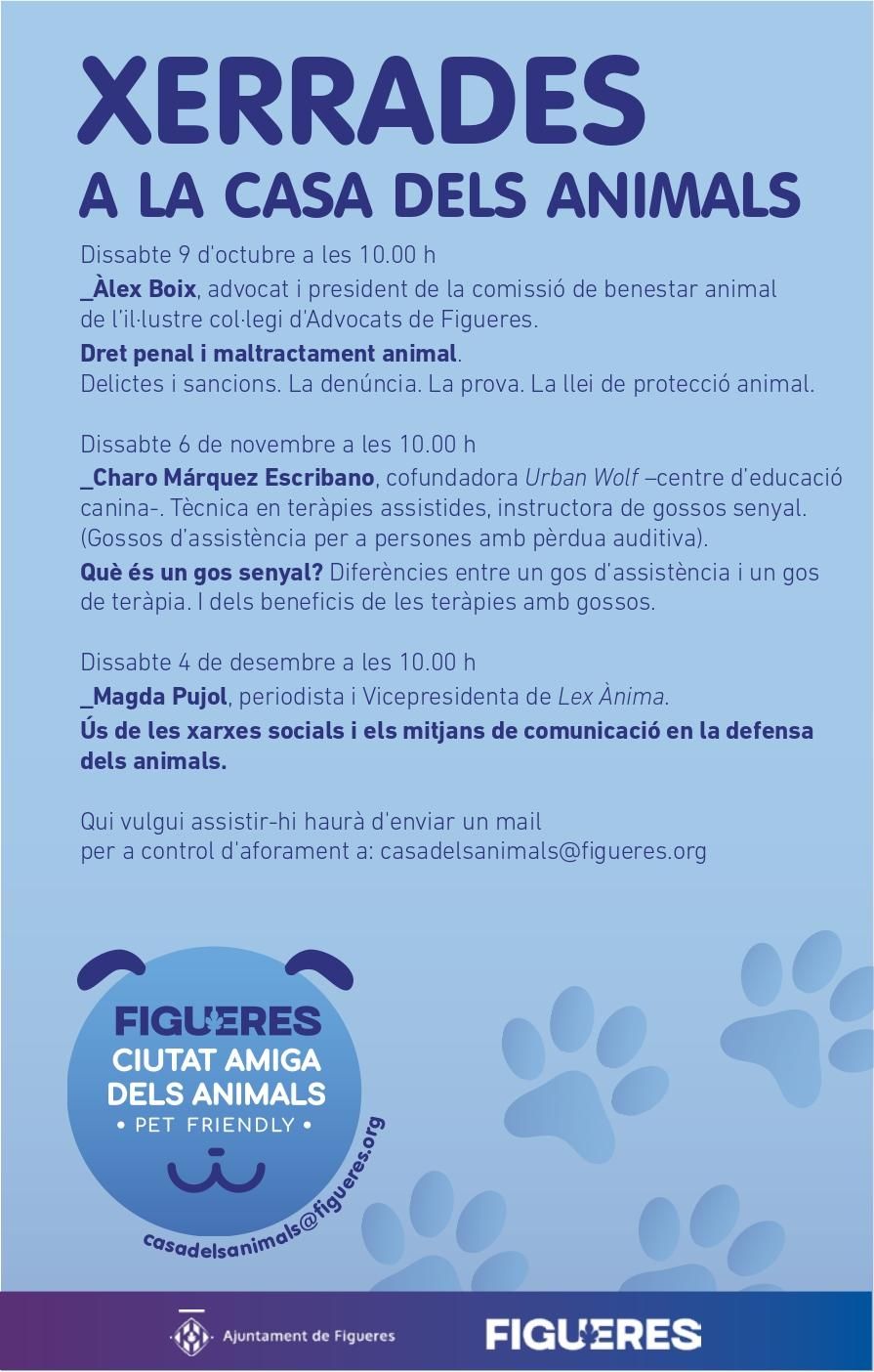 Cartell Xerrades a la Casa dels Animals