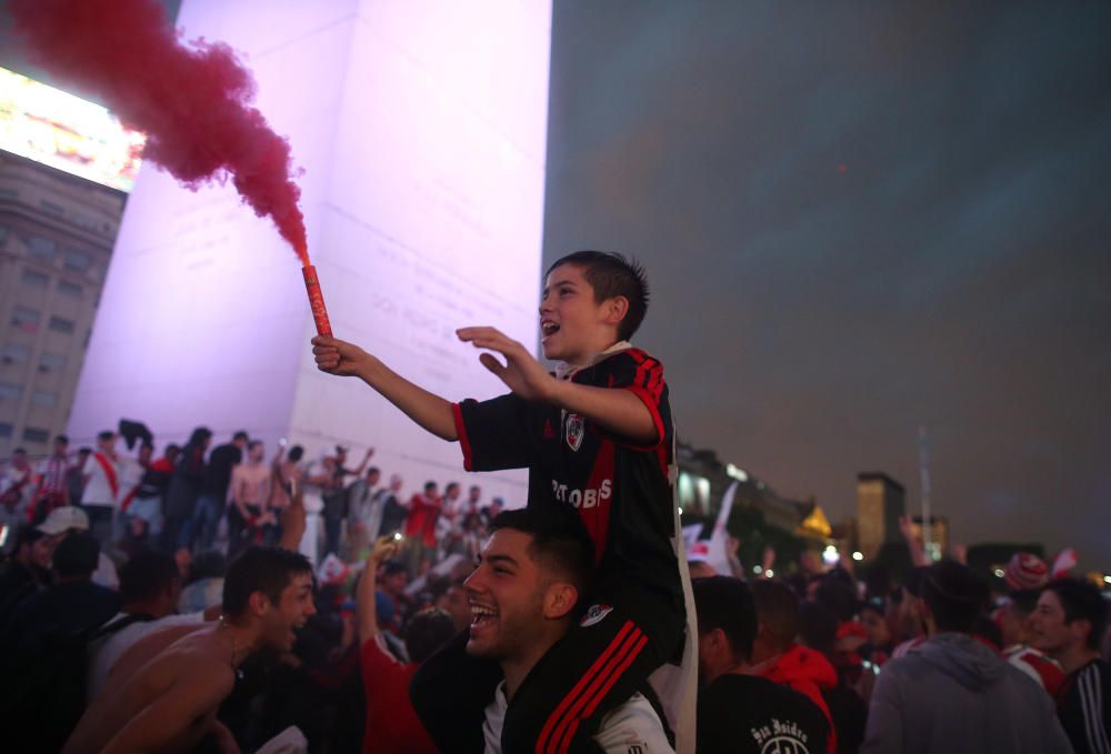 La afición de River celebra su victoria