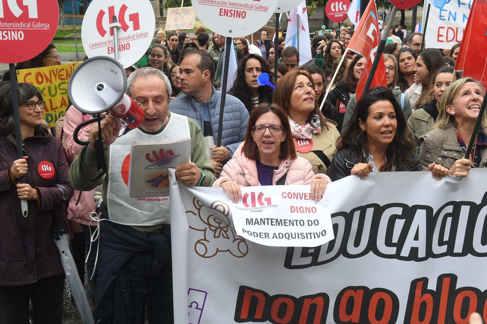 Manifestación de trabajadores de escuelas infantiles de A Coruña