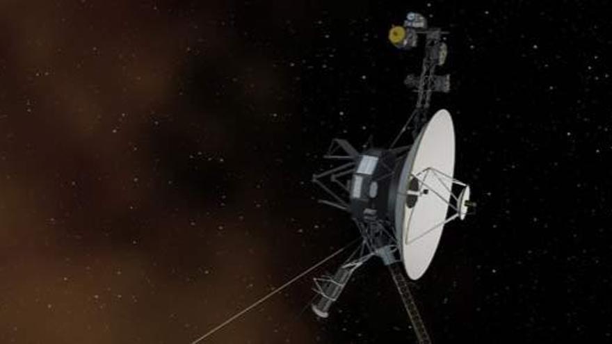 Recreación artística de la sonda Voyager 1.