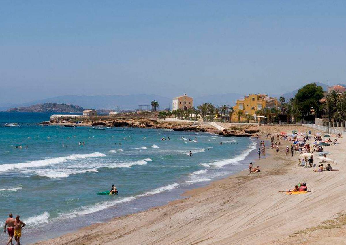 Una de las playas de Isla Plana, en Cartagena.