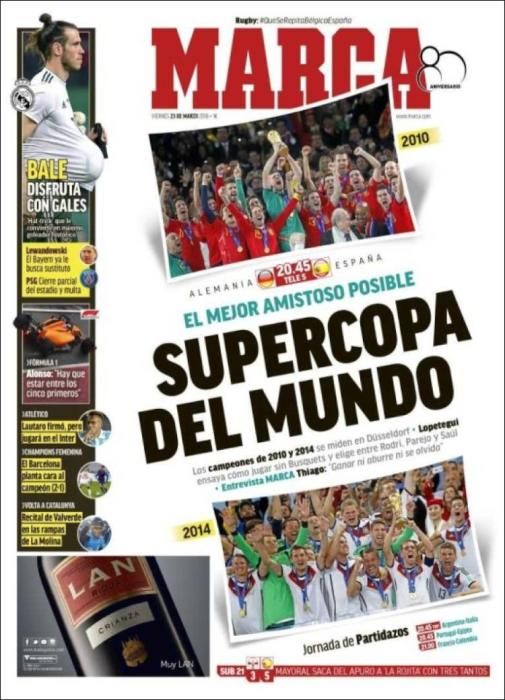 Portadas deportivas del viernes 23 de marzo