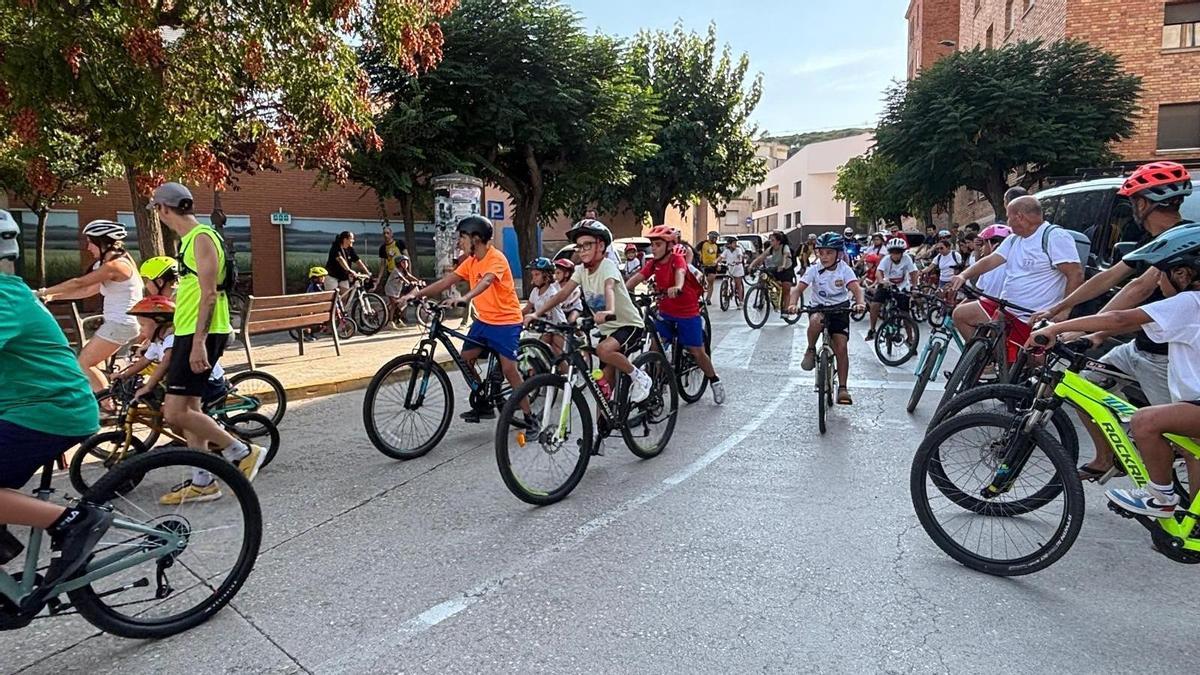 Part dels participants de la bicicletada