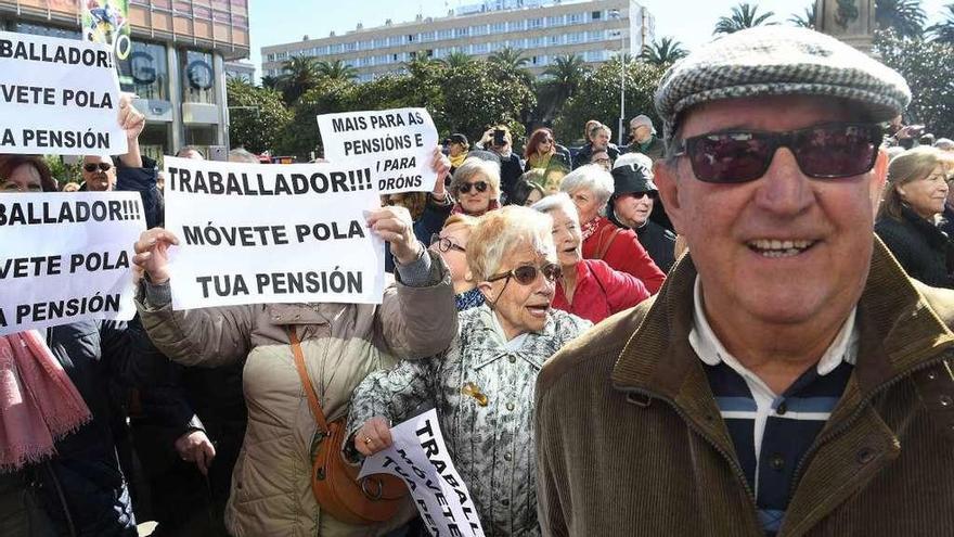 Un momento de la protesta de los pensionistas, esta semana, en el Obelisco.