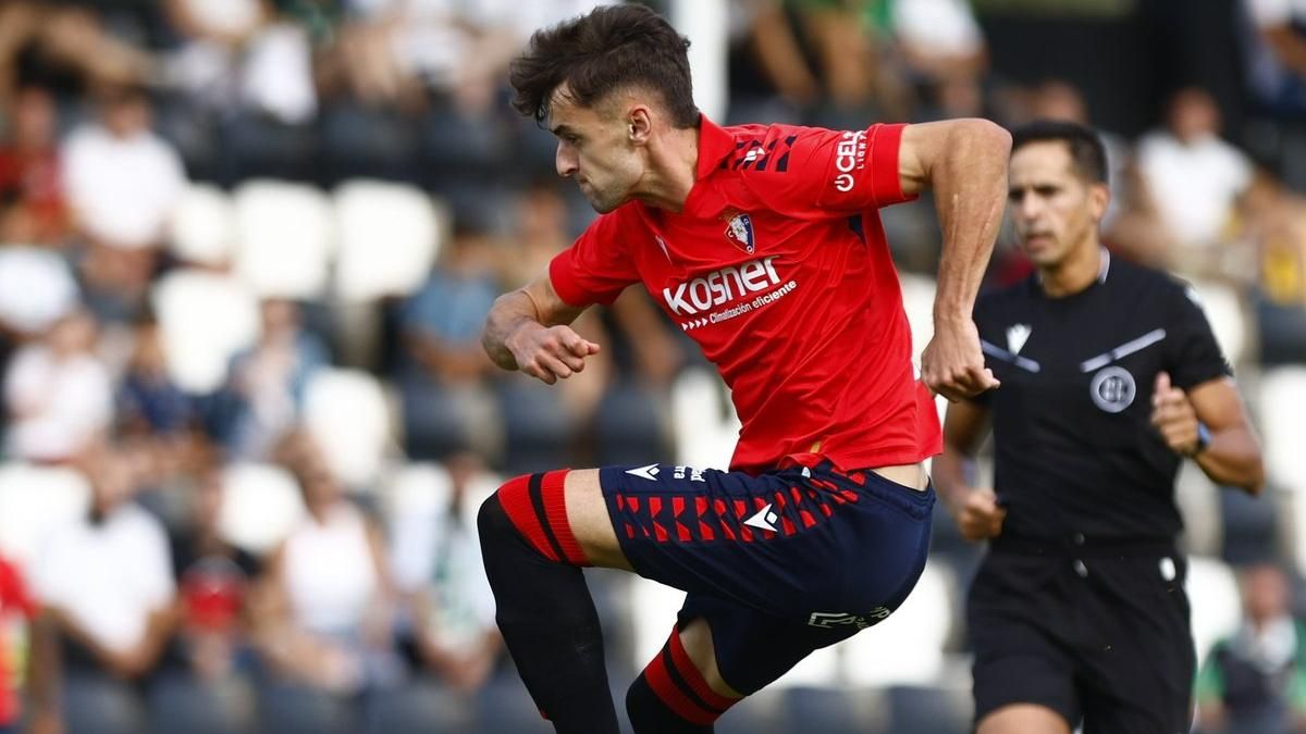 Aimar Oroz, in a preseason game with Osasuna