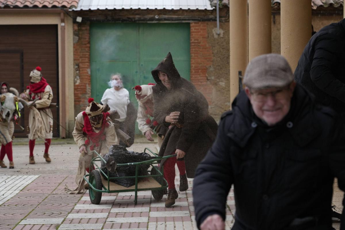 GALERÍA | La Vaquilla y los Cencerros reviven el antruejo más tradicional en Palacios del Pan
