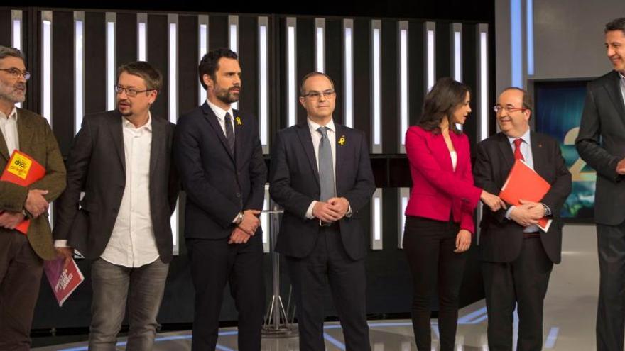 Los candidatos a la Generalitat en el debate a siete.