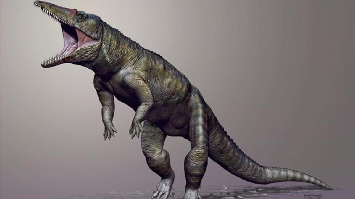 Reconstrucción del cocodrilo prehistórico 'Carnufex carolinensis'