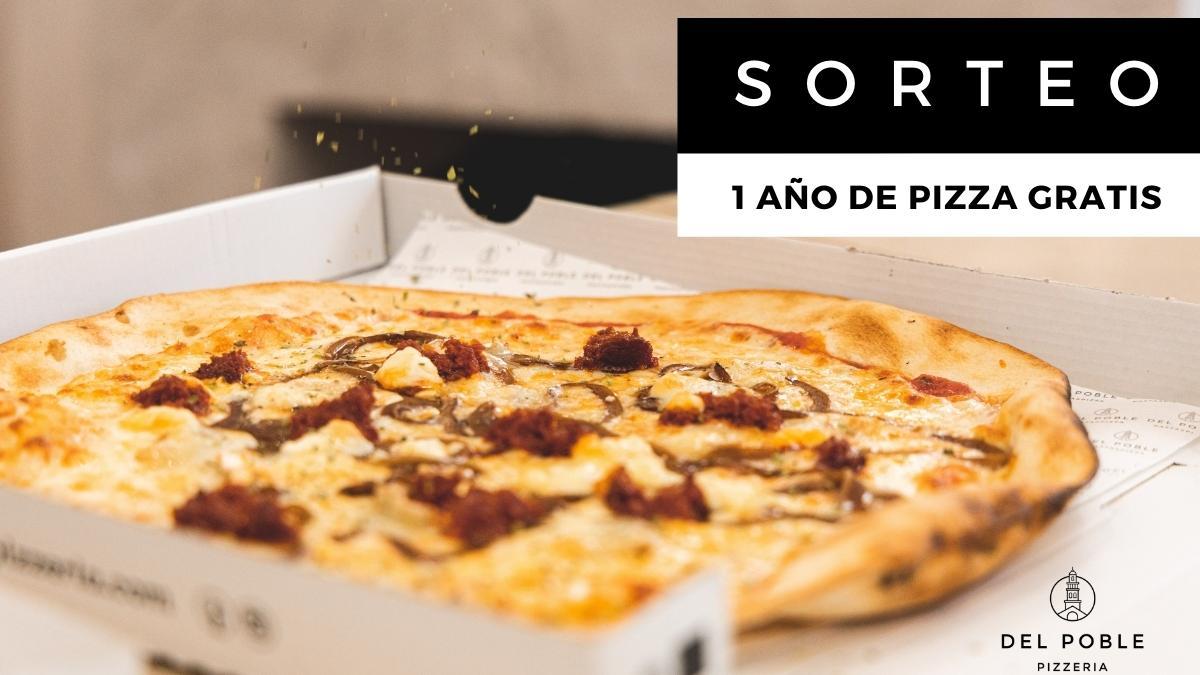 El año de pizza gratis en Del Poble Pizzería equivale al consumo de una pizza por semana durante los 12 meses de ese año.