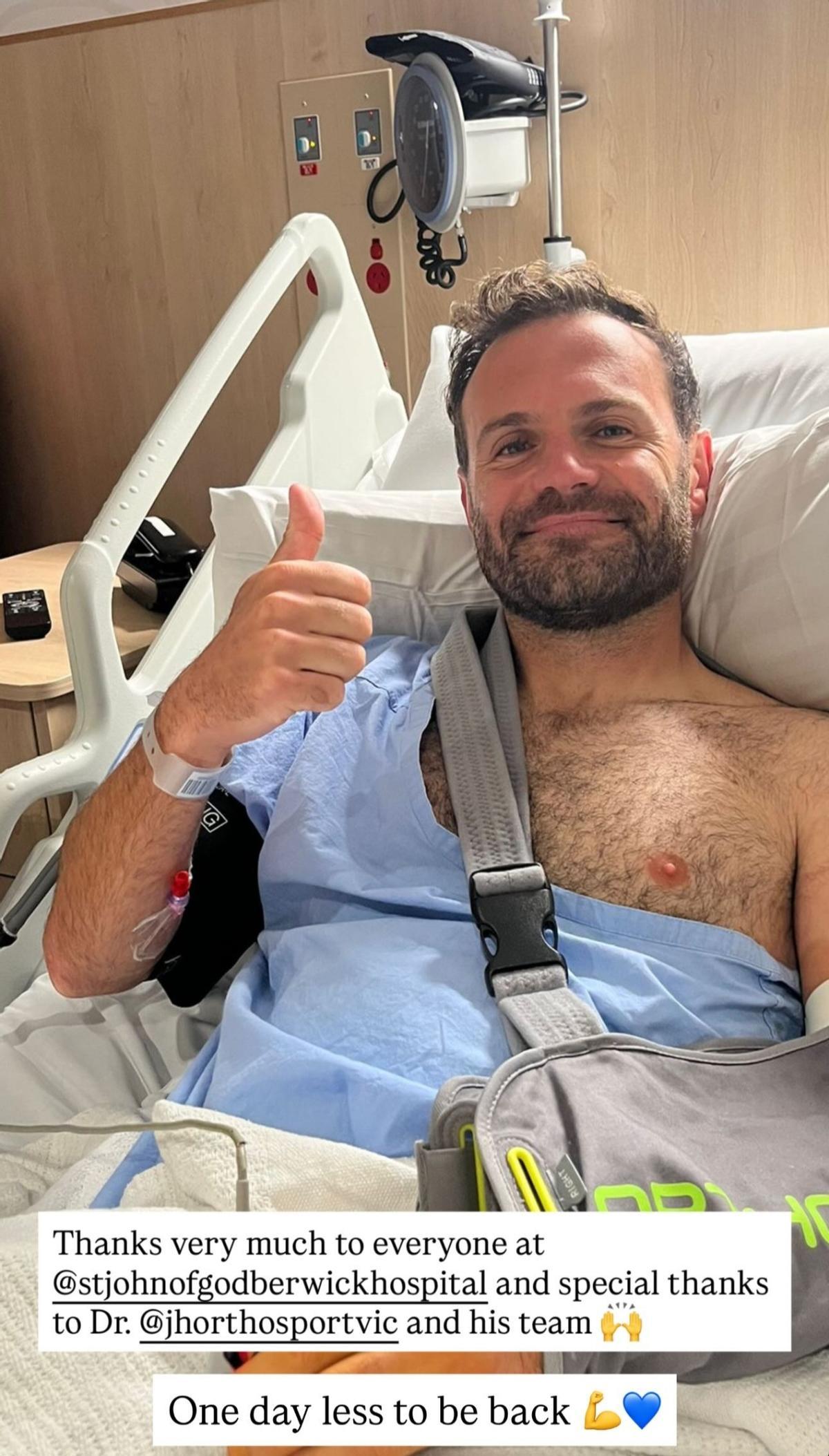 Juan Mata tras la operación