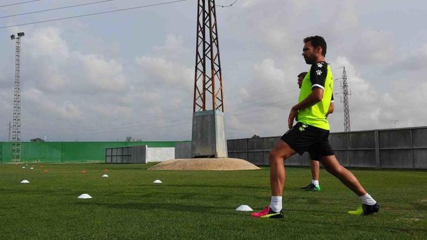 Lolo, esta mañana, durante el entrenamiento