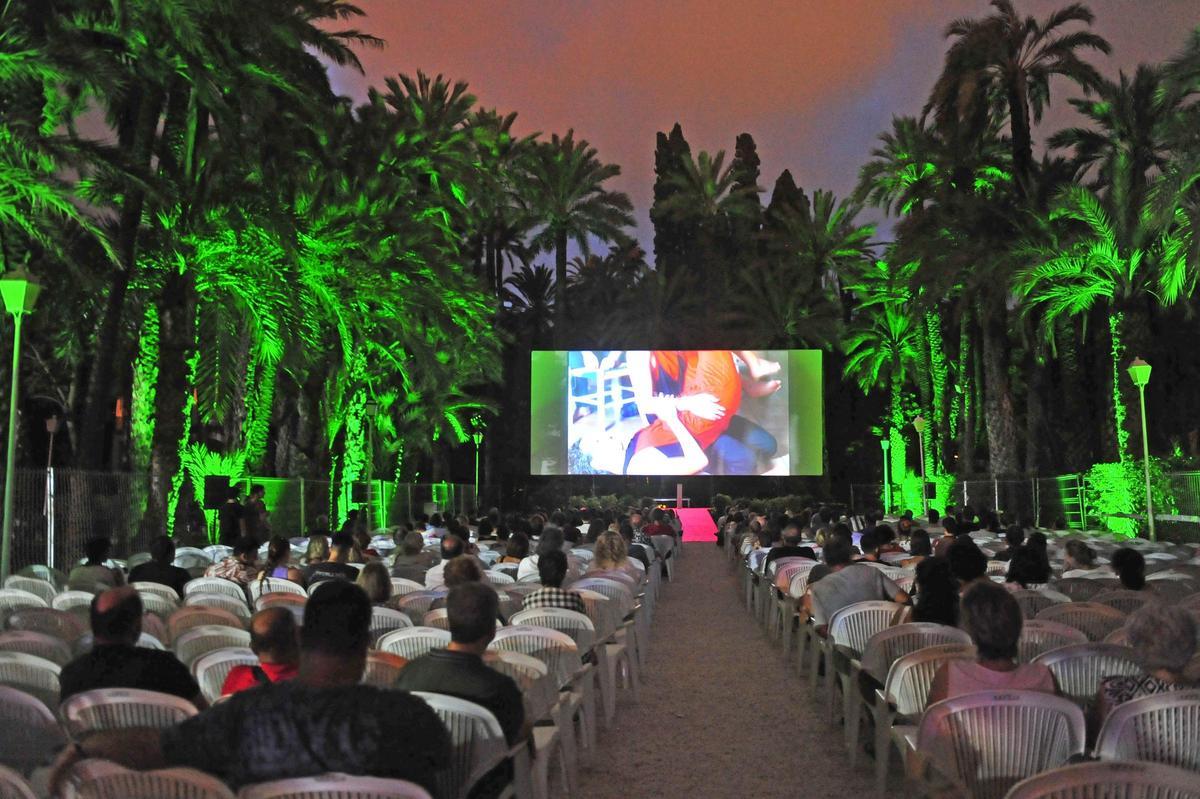 El Festival de Cine de Elche, en uno de los días de proyecciones, antes de la caída de la palmera