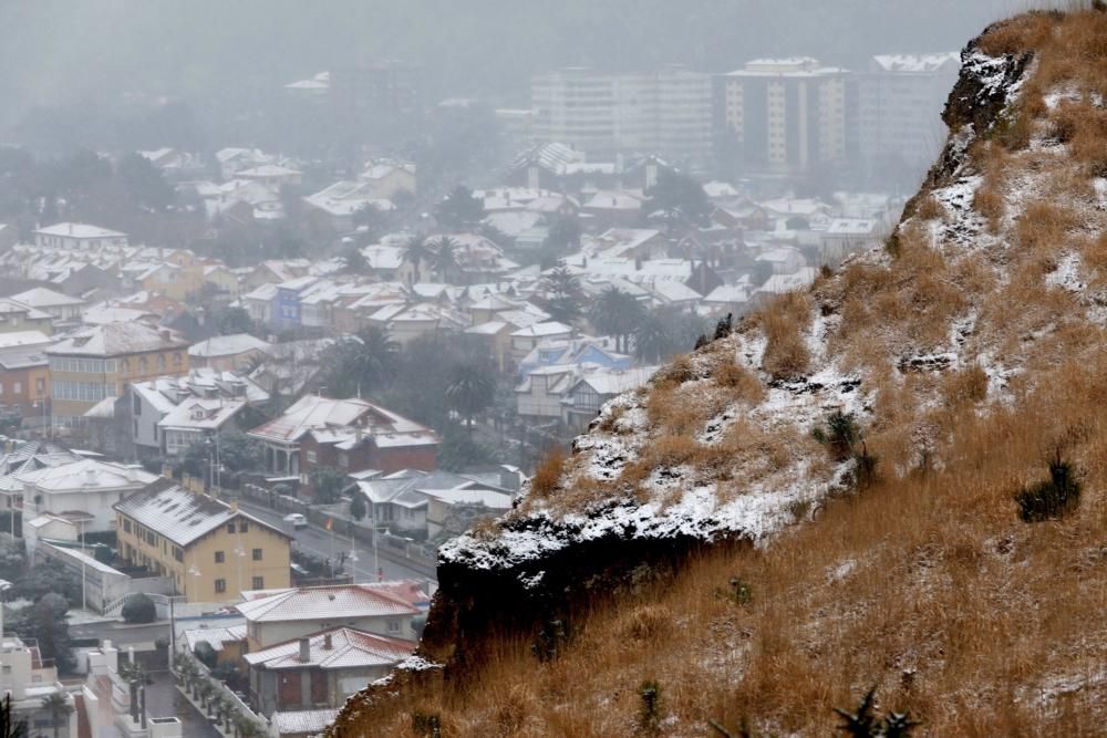 La nevada en la comarca de Avilés.