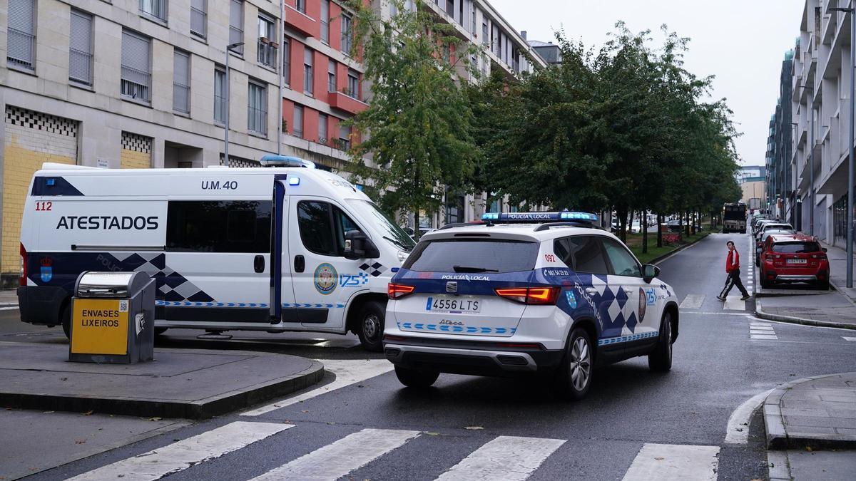 La Policía Local de Santiago durante una actuación en una imagen de archivo