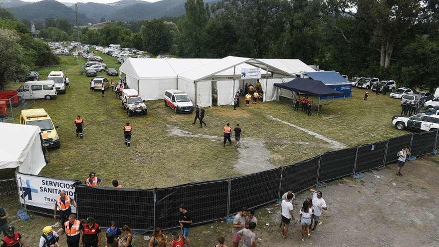 Hospital de campaña en el prau de Salcedo, donde se celebra la romería del Xiringüelu.