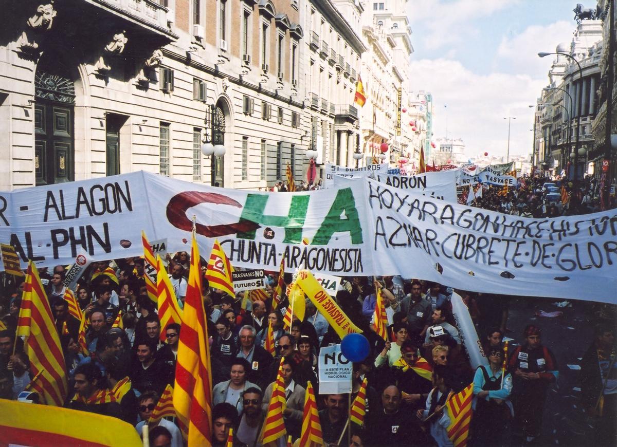 Manifestación contra el trasvase del Ebro.