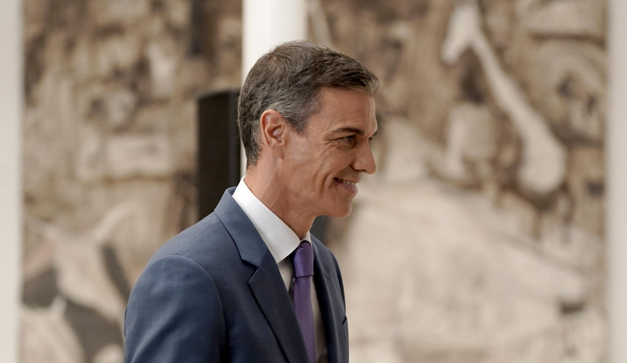 Pedro Sánchez, presidente del Gobierno, comparece en Moncloa.