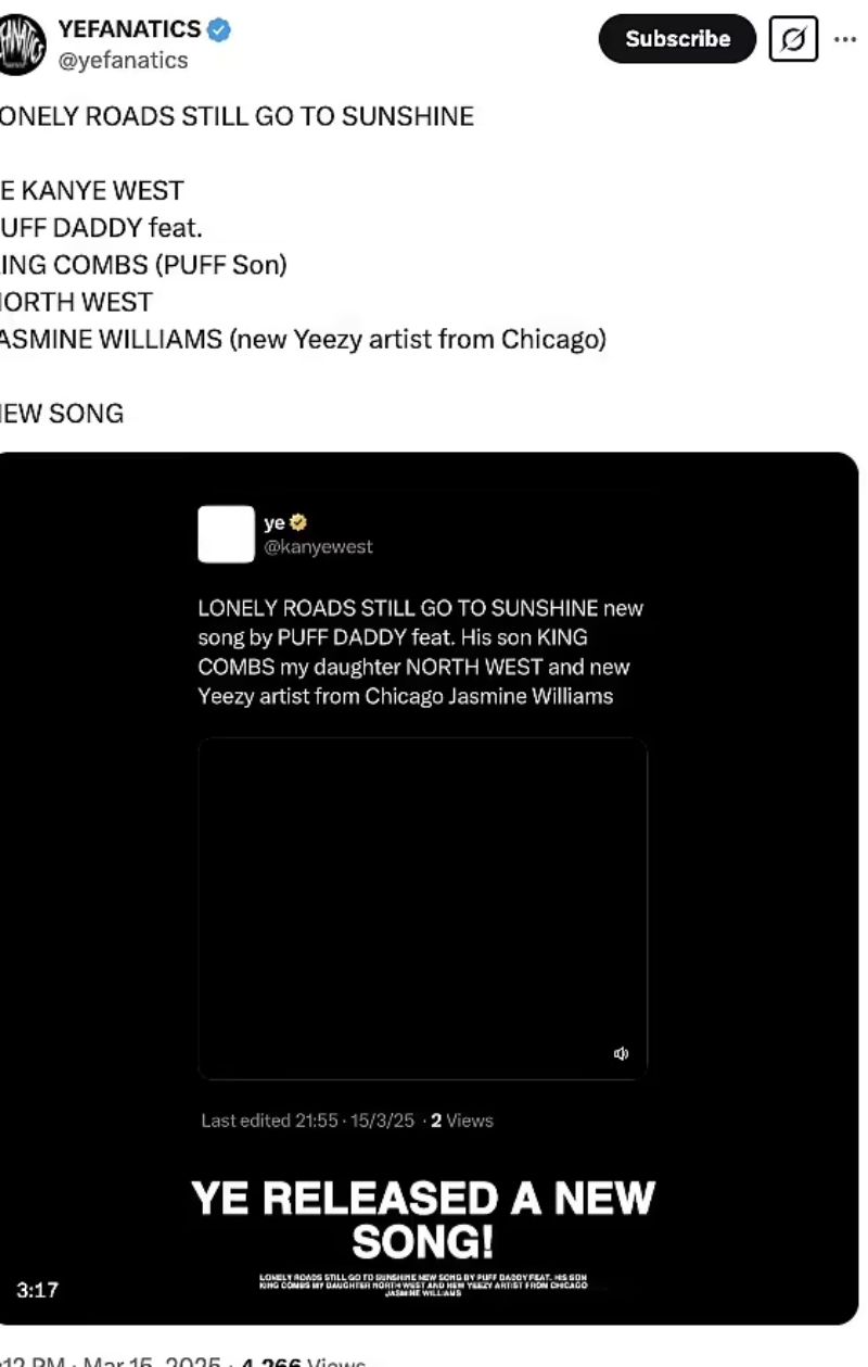 Tuit de Kanye West