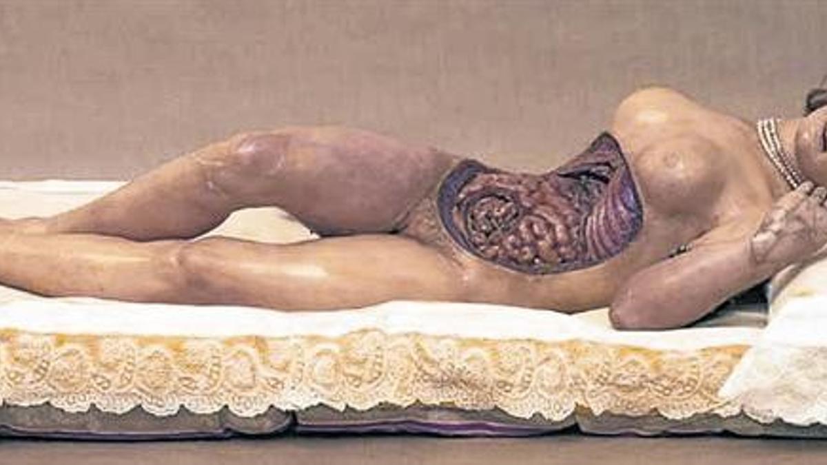 La Venus anatómica. Una de las figuras de cera desnudas que se exhibían en el Museo Roca.