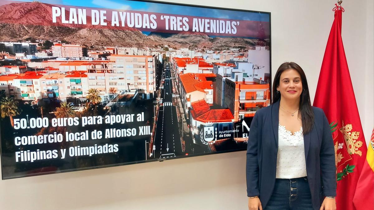 La concejal de Comercio en la presentación del plan de ayudas