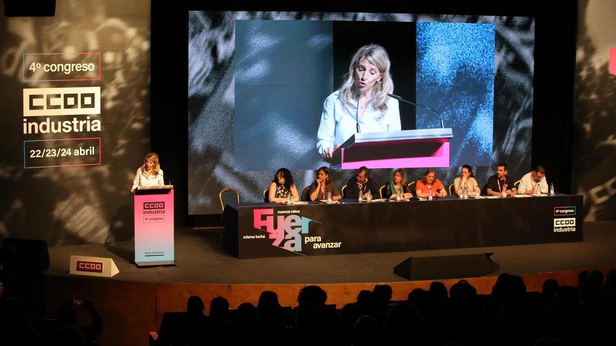 La ministra de Trabajo, Yolanda Díaz, en Toledo.