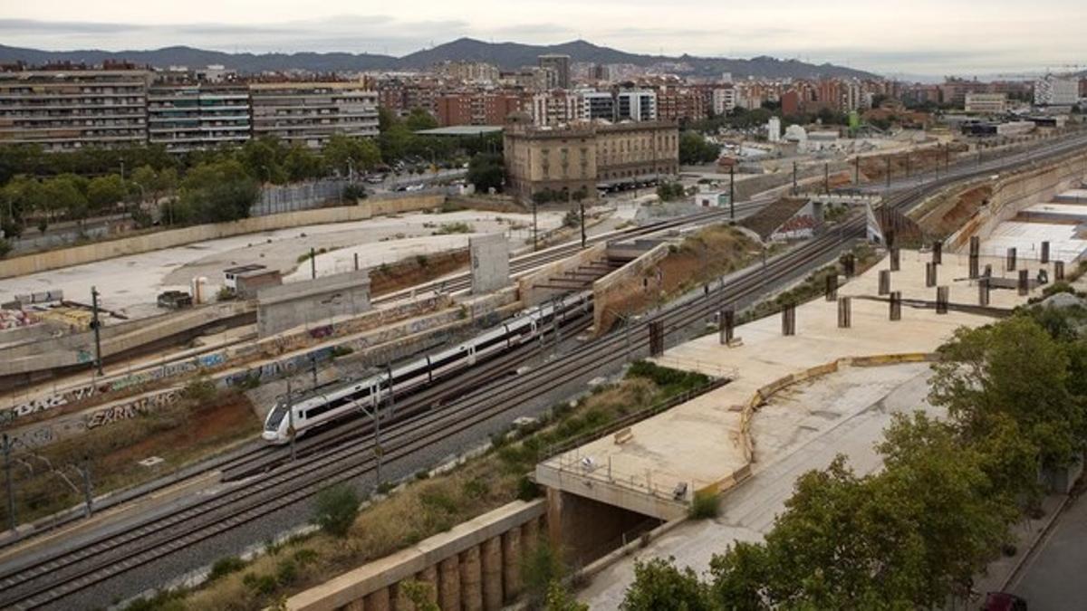 Obras de la estación de La Sagrera, en septiembre del 2015.