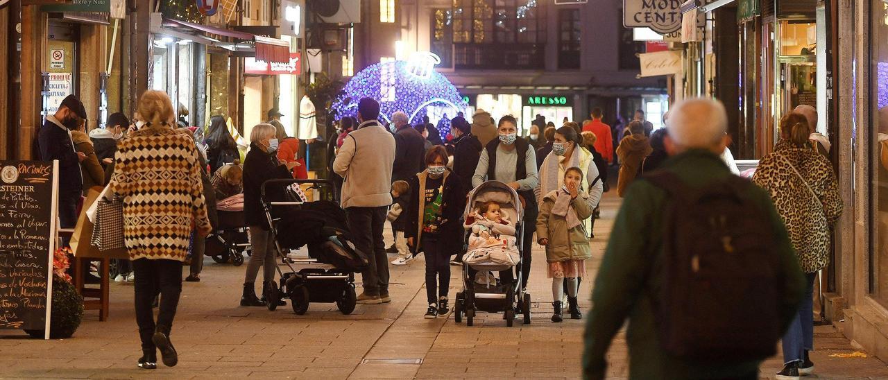 Ambiente en la calle en el centro de Pontevedra.